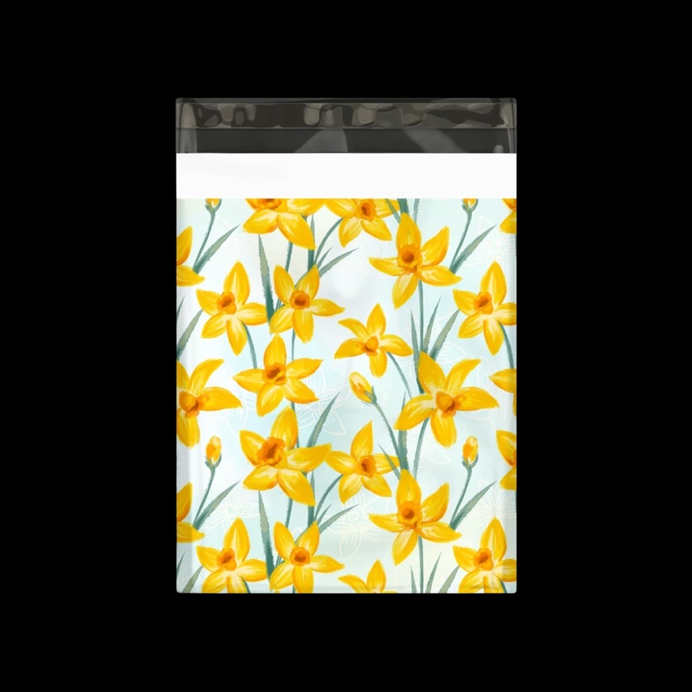 ((( Last 1 ))). 25 10X13 Yellow Daffodils Poly Mailers Shipping CLEARANCE - Picture 5 of 6